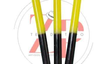 Vela Palito Bicolor Amarela e Preta