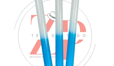 Vela Palito Bicolor Branca e Azul Claro