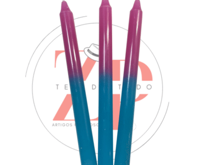 Vela Palito Bicolor Rosa e Azul Claro