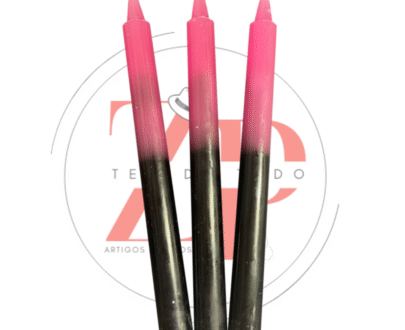 Vela Palito Bicolor Rosa e Preta