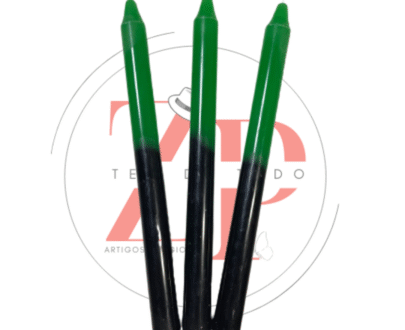 Vela Palito Bicolor Verde e Preta