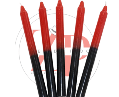 Vela Palito Bicolor Vermelha e Preta