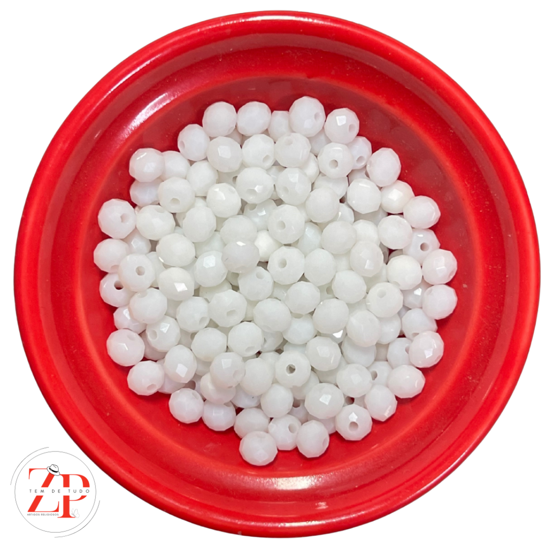 Contas de Cristal Leitoso 6mm